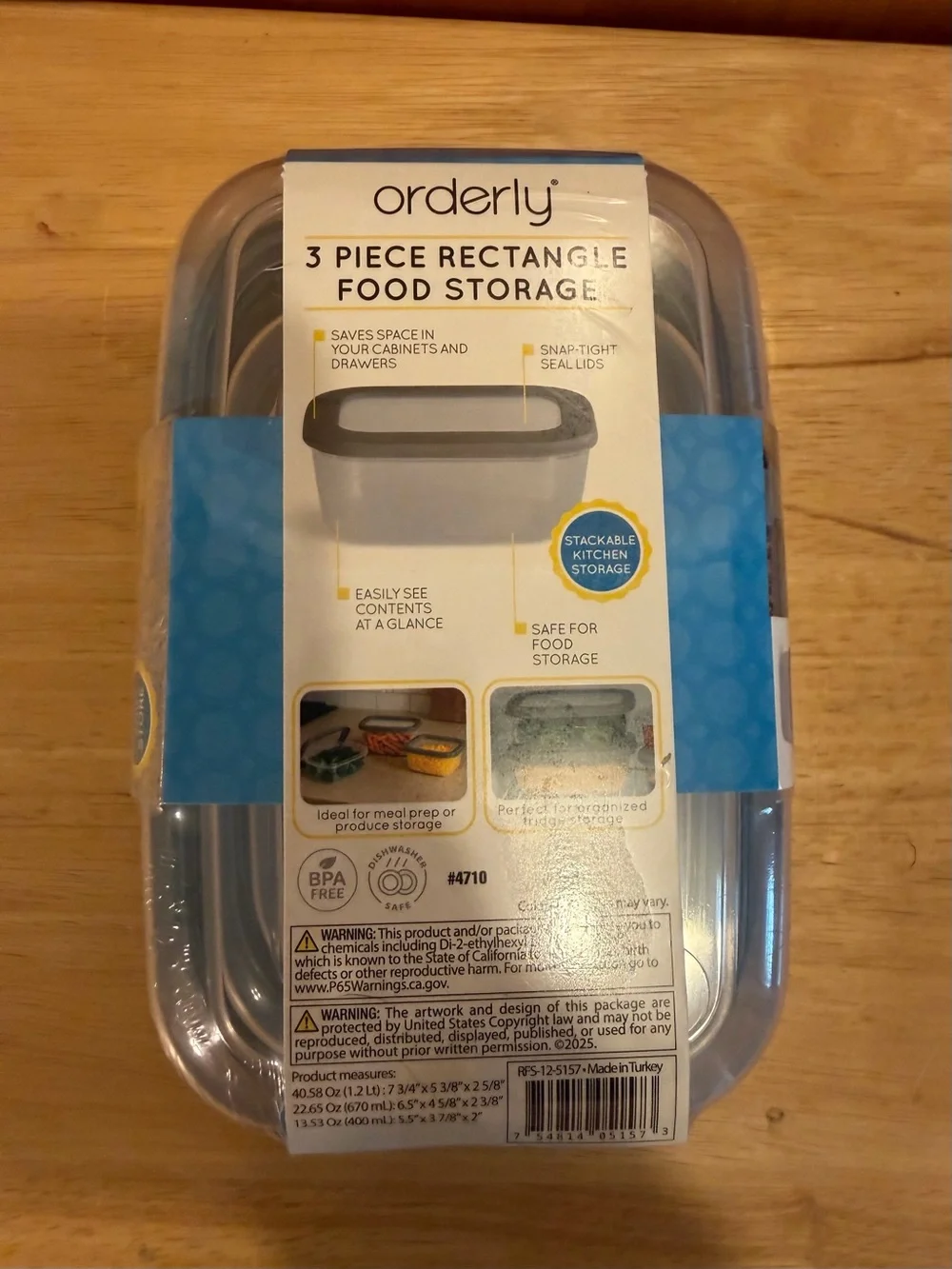 Orderly 3-Piece Rectangle Food Storage Set - Green